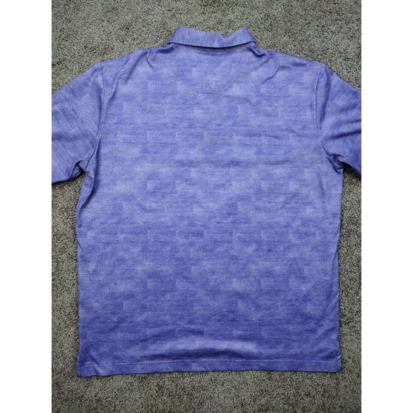 Callaway Polo Shirt Mens Size L Purple Striped Opti Dri Fit Golf Short Sleeve - Picture 8 of 11